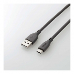商品画像:USB-A to USB Type-Cケーブル/なめらか/1.0m/グレー MPA-ACSS10GY