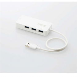 商品画像:有線LANアダプタ/Giga対応/USB3.0/Type-A/USBハブ付/ホワイト EDC-GUA3H2-W