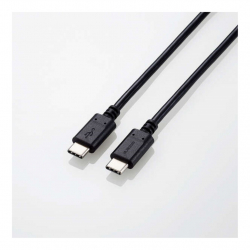 商品画像:USB2.0ケーブル/C-Cタイプ/認証品/USB Power Delivery対応/5A出力/100W/コンパクトコネクタ/1.0m/ブラック U2C-CC5PC10NBK