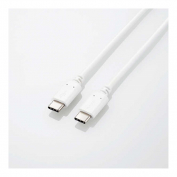 商品画像:USB2.0ケーブル/C-Cタイプ/認証品/USB Power Delivery対応/5A出力/100W/コンパクトコネクタ/1.0m/ホワイト U2C-CC5PC10NWH