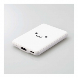 商品画像:モバイルバッテリー/リチウムイオン電池/おまかせ充電対応/12W対応/USB-A出力1ポート/Type-C入力5000mAh/ホワイトフェイス DE-C37-5000WF