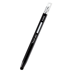 商品画像:スマートフォン・タブレット用タッチペン/六角鉛筆型/ストラップホール付き/超感度タイプ/ペン先交換可能/ブラック P-TPENCEBK