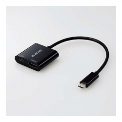 商品画像:映像変換アダプター/USB Type-C to HDMI/ミラーリング対応/給電ポート付き/60Hz/0.15m/ブラック MPA-CHDMIPD015B