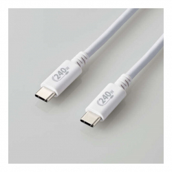 商品画像:USB2.0ケーブル/C-Cタイプ/認証品/USB Power Delivery対応/240W/1.0m/ホワイト U2C-CCPE10NWH