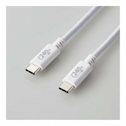 商品画像:USB2.0ケーブル/C-Cタイプ/認証品/USB Power Delivery対応/240W/2.0m/ホワイト U2C-CCPE20NWH