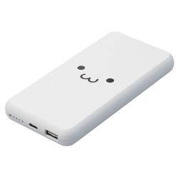 商品画像:モバイルバッテリー/リチウムイオン電池/薄型/15W/10000mAh/Type-C1ポート/USB-A1ポート/ホワイトフェイス DE-C38-10000WF