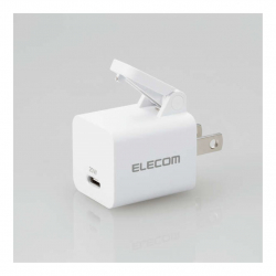 商品画像:AC充電器/USB充電器/楽抜け/USB Power Delivery準拠/20W/USB-C1ポート/固定プラグ/ホワイト MPA-ACCP31WH