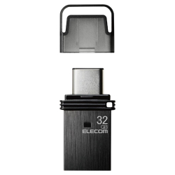商品画像:USBメモリ/USB3.2(Gen1)/Type-C/キャップ式/32GB/ブラック MF-CAU32032GBK