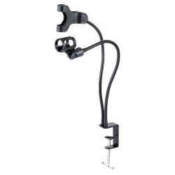 商品画像:スマホホルダー付きグースネック型マイクスタンド/ブラック HS-DSARMTBK