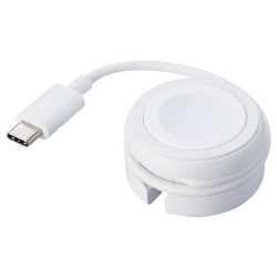 商品画像:Apple Watch磁気充電ケーブル/高速充電対応/巻き取りタイプ/USB Type-C/ホワイト MPA-AWMCQWH