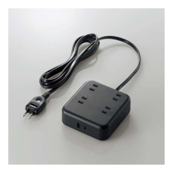 商品画像:USBタップ/USB Type-Cx1(最大20W)/USB-Ax1(最大12W)/最大出力20W/AC差込口x4/2.0m/ブラック T-U04-4220BK