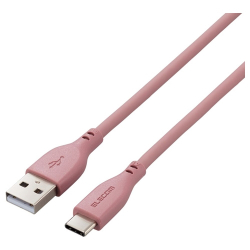 商品画像:USB-A to USB Type-Cケーブル/なめらか/1.0m/モーブブラウン MPA-ACSS10BR