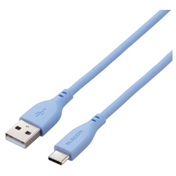 商品画像:USB-A to USB Type-Cケーブル/なめらか/1.0m/ゼニスブルー MPA-ACSS10BU