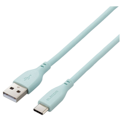 商品画像:USB-A to USB Type-Cケーブル/なめらか/1.0m/パールグリーン MPA-ACSS10GN