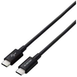 商品画像:USB Type-C to USB Type-Cケーブル/USB Power Delivery対応/やわらか耐久/0.3m/ブラック MPA-CCYS03NBK