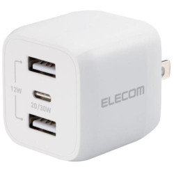 商品画像:AC充電器/USB充電器/USB Power Delivery対応/32W/USB-C1ポート/USB-A2ポート/スイングプラグ/ホワイト MPA-ACCP4032WH