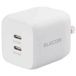 商品画像:AC充電器/USB充電器/USB Power Delivery対応/PPS対応/45W/USB-C2ポート/スイングプラグ/ホワイト MPA-ACCP4245WH