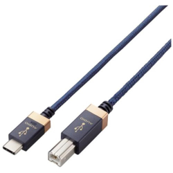 商品画像:AVケーブル/音楽伝送/USB Type-C to USB2.0 Standard-Bケーブル/USB2.0/1.0m/ネイビー DH-CB10