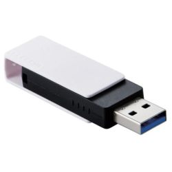 商品画像:USBメモリ/USB3.2(Gen1)/USB3.0対応/回転式/64GB/ホワイト MF-RMU3B064GWH
