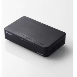 商品画像:Giga対応スイッチングHub/8ポート/プラスチック筐体/電源外付モデル/ブラック EHC-G08PA4-B