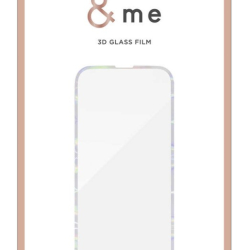 商品画像:iPhone 16e/iPhone14/iPhone13/iPhone13 Proガラスフィルム/フレーム付き/高透明/&Me/ホワイトオーロラ PM-A25SFLGFWHAR
