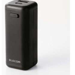 商品画像:モバイルバッテリー/乾電池式/USB-C 1ポート/USB-A 1ポート/A-Cケーブル付属/単3電池4本付属/ブラック DE-KD06BK