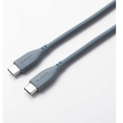 商品画像:USB Type-C to USB Type-Cケーブル/シリコン/USB Power Delivery対応/最大100W/2.0m/グリーン MS-CC5PSS20GN