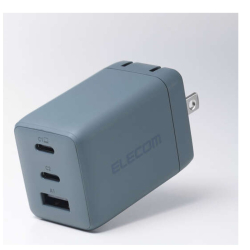 商品画像:ノートPC用ACアダプター/USB充電器/USB PD/67W/USB-Cx2/USB-Ax1/スイングプラグ/オーシャン グリーン ACDC-PD10367GN