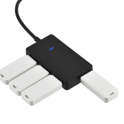 商品画像:広々ポート搭載の4ポート USBハブ ブラック GH-HB2A4A-BK