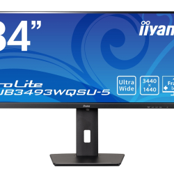 商品画像:34型ワイド液晶ディスプレイ ProLite XUB3493WQSU-5(3440x1440/IPS方式パネル/HDMI/DisplayPort/昇降/ブラック) XUB3493WQSU-B5