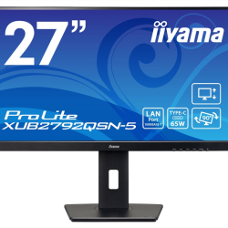 商品画像:27型ワイド液晶ディスプレイ ProLite XUB2792QSN-5(IPS方式パネル/2560x1440/HDMI/DisplayPort/USB Type-C/昇降/回転/ブラック) XUB2792QSN-B5