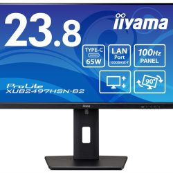 商品画像:<ProLite>23.8型 ワイド液晶ディスプレイ ProLite (1920x1080/IPS方式パネル/HDMI/DisplayPort/USB Type-C/昇降/回転/ブラック) XUB2497HSN-B2