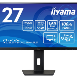 商品画像:<ProLite>27型 ワイド液晶ディスプレイ ProLite (2560x1440/WQHD/IPS方式パネル/HDMI/DisplayPort/USB Type-C/昇降/回転/ブラック) XUB2797QSN-B2