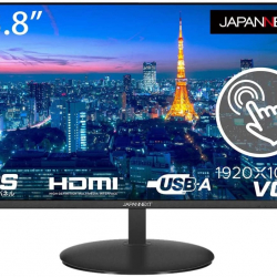 商品画像:23.8インチ 液晶ディスプレイ(1920x1080/タッチパネル/HDMI/VGA/チルト/IPS/ノングレア/スピーカー) JN-IPS238FHD-T