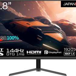 商品画像:23.8インチ ワイドゲーミングモニター(1920x1080/IPS/144Hz/DPx2/HDMIx2/チルト/非光沢) JN-238GI144FHDR