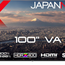 商品画像:100インチ ワイド4K液晶ディスプレイ(3840x2160/VA/HDR/HDMIx3/USB/スピーカー/2年保証)車上渡し JN-V100U-M