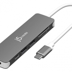 商品画像:USB-C スリム 6in1 マルチアダプター JCD353