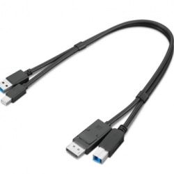 商品画像:ThinkStation Mini-DisplayPort/USB Type-A3.0-DisplayPort/USB Type-B3.0 変換アダプター 4X91D11453
