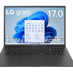 商品画像:<gram>Windows 11 Pro/17.0インチ(IPS)/第13世代インテル Core i5/1350g/最大27時間駆動/メモリ 16GB SSD 512GB 17ZB90R-NP55J