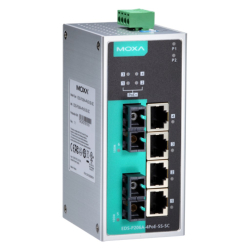 商品画像:産業用6ポートIEEE 802.3af/at PoE+アンマネージドイーサネットスイッチ 2xマルチSC EDS-P206A-4POE-MM-SC