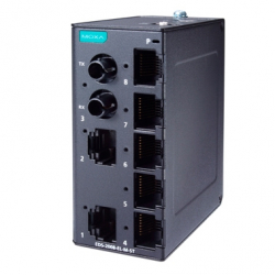 商品画像:8ポート エントリータイプ アンマネージドイーサネットスイッチ、メタル筐体、マルチモード、STコネクタ、動作温度拡張品 EDS-2008-EL-M-ST-T