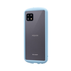 <MSソリューションズ>AQUOS sense6 SH-54B/SHG05/AQUOS sense6s SHG07 耐衝撃背面クリアケース「madeu」ライトブルー LP-D21WQ1SCPBL