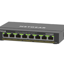 商品画像:SOHO/家庭向けPOE+対応(62W)ギガビット8ポートアンマネージプラススイッチ(GS308EP) GS308EP-100JPS
