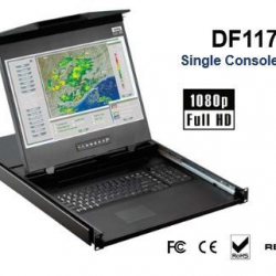 商品画像:1U 17インチワイド デュアルスライド16ポートIP-KVMドロアー DF117-IP1602E