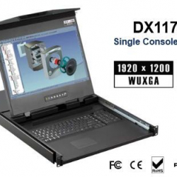 商品画像:1U 17インチ高解像度 デュアルスライドDVI-D 12ポートKVMドロアー DX117-1201DE