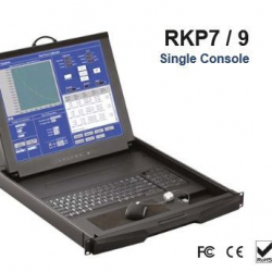 商品画像:1U 17インチ LCDモニタ/テンキー付キーボード/光学式ミニマウス/ドロア + 16ポートKVMスイッチ(ケーブル8本付属) IPリモート RKP7-IP1602E