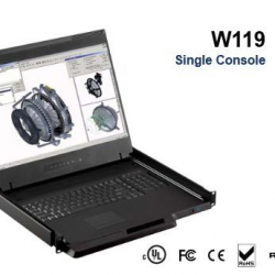 商品画像:1U 19インチワイドUSBハブ付8ポートKVMドロアー W119-801HE