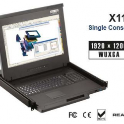 商品画像:1U 17インチワイド USBハブ付8ポートIP-KVMドロアー X117-IP802HE