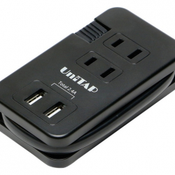 商品画像:コンパクトUSB2ポート給電機能付マルチタップ (ブラック) PPS-UTAP10BK