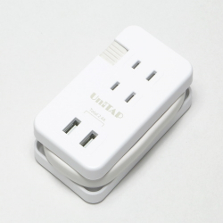 商品画像:コンパクトUSB2ポート給電機能付マルチタップ (ホワイト) PPS-UTAP10WH